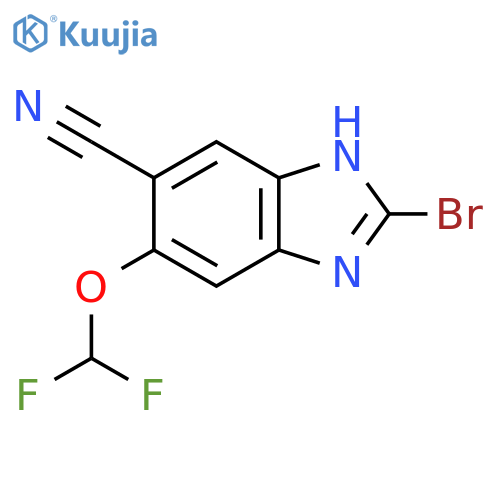 2-Bromo-6-cyano-5-difluoromethoxy-1H-benzimidazole structure