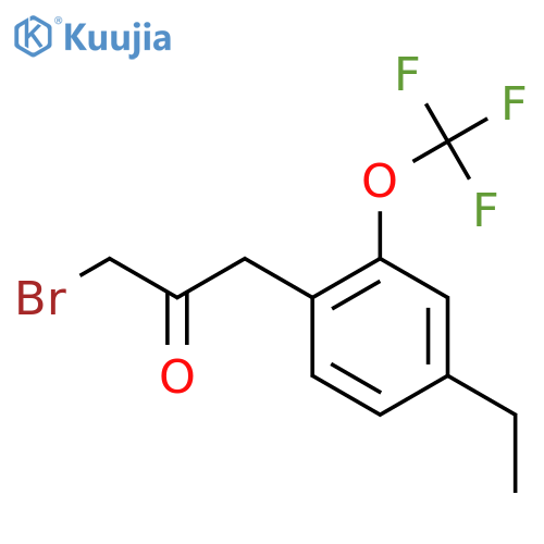 1-Bromo-3-(4-ethyl-2-(trifluoromethoxy)phenyl)propan-2-one structure
