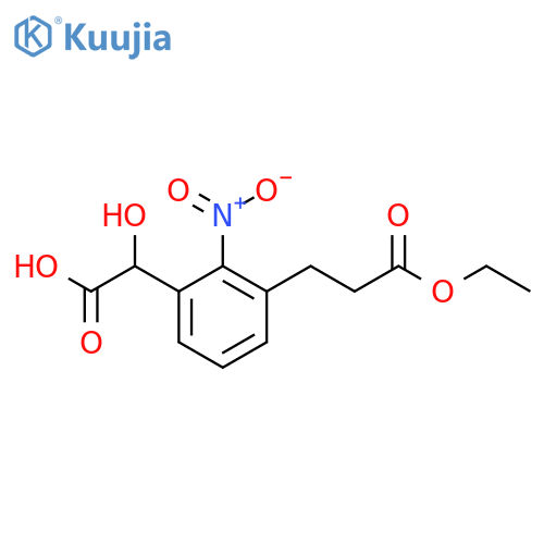 3-(3-Ethoxy-3-oxopropyl)-2-nitromandelic acid structure