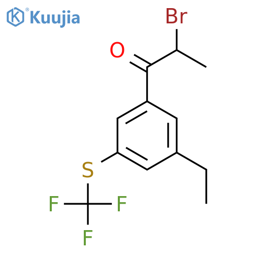2-Bromo-1-(3-ethyl-5-(trifluoromethylthio)phenyl)propan-1-one structure