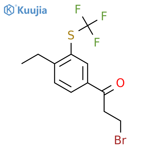 3-Bromo-1-(4-ethyl-3-(trifluoromethylthio)phenyl)propan-1-one structure