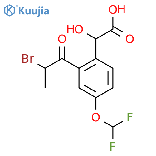 2-(2-Bromopropanoyl)-4-(difluoromethoxy)mandelic acid structure