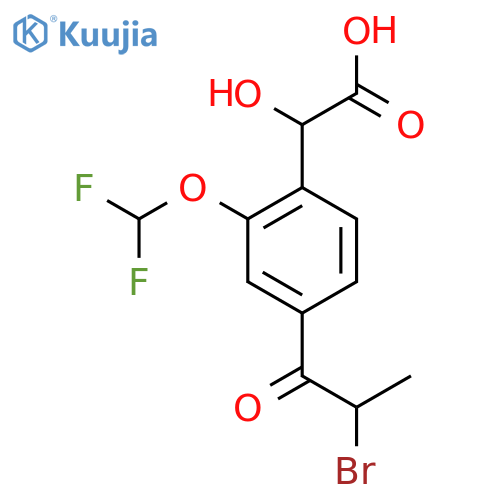 4-(2-Bromopropanoyl)-2-(difluoromethoxy)mandelic acid structure