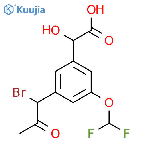 3-(1-Bromo-2-oxopropyl)-5-(difluoromethoxy)mandelic acid structure