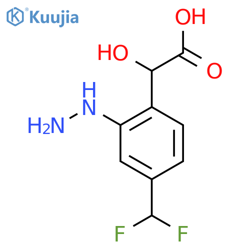 4-(Difluoromethyl)-2-hydrazinylmandelic acid structure