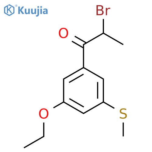 2-Bromo-1-(3-ethoxy-5-(methylthio)phenyl)propan-1-one structure