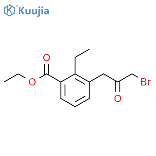Ethyl 3-(3-bromo-2-oxopropyl)-2-ethylbenzoate structure