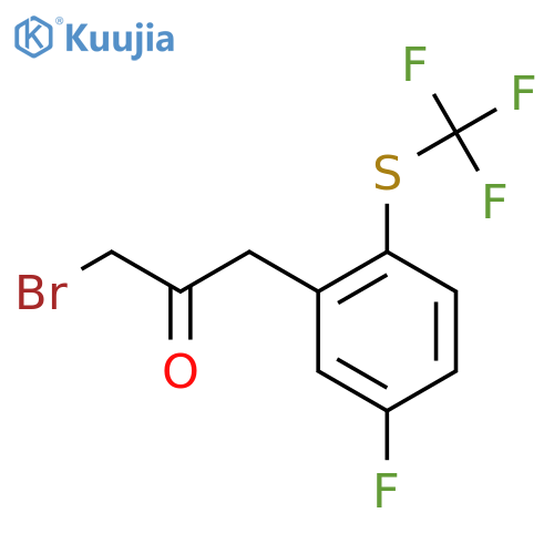 1-Bromo-3-(5-fluoro-2-(trifluoromethylthio)phenyl)propan-2-one structure