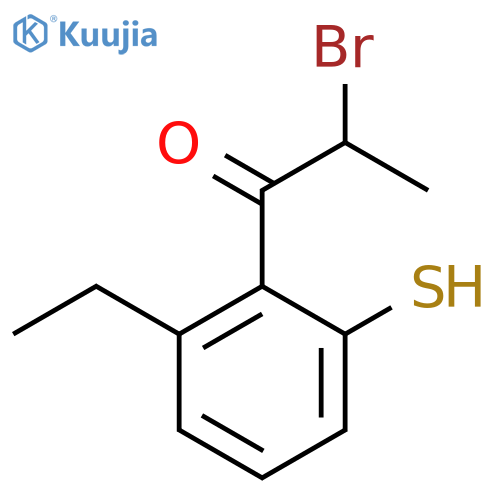 2-Bromo-1-(2-ethyl-6-mercaptophenyl)propan-1-one structure