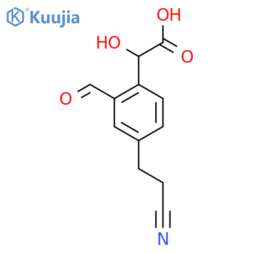 4-(2-Cyanoethyl)-2-formylmandelic acid structure