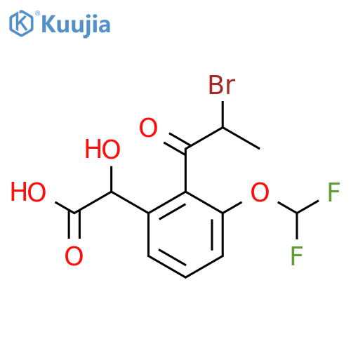 2-(2-Bromopropanoyl)-3-(difluoromethoxy)mandelic acid structure