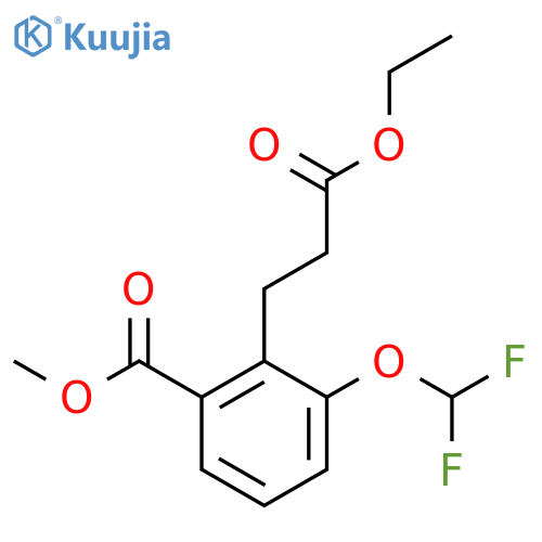 Methyl 3-(difluoromethoxy)-2-(3-ethoxy-3-oxopropyl)benzoate structure