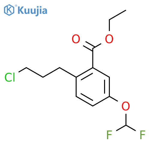 Ethyl 2-(3-chloropropyl)-5-(difluoromethoxy)benzoate structure