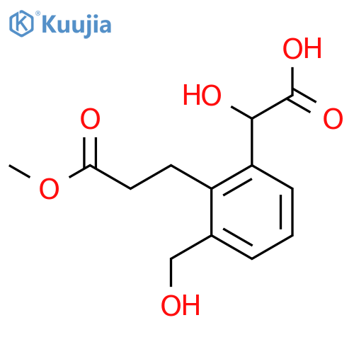 3-(Hydroxymethyl)-2-(3-methoxy-3-oxopropyl)mandelic acid structure