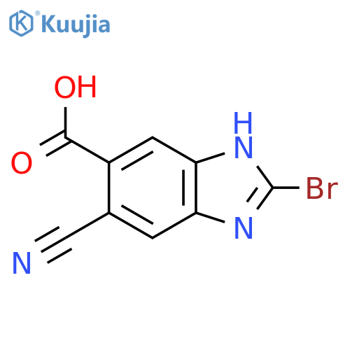 2-Bromo-5-cyano-1H-benzimidazole-6-carboxylic acid structure