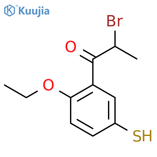 2-Bromo-1-(2-ethoxy-5-mercaptophenyl)propan-1-one structure