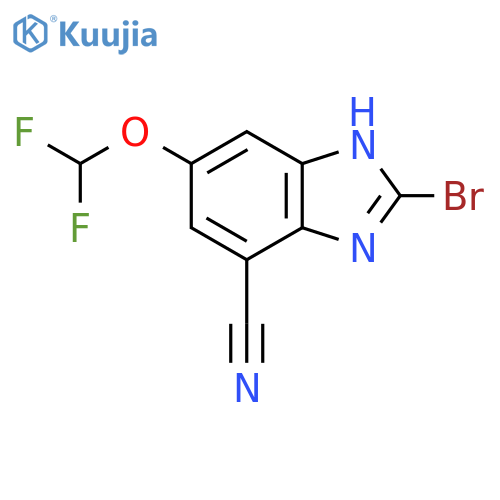 2-Bromo-4-cyano-6-difluoromethoxy-1H-benzimidazole structure