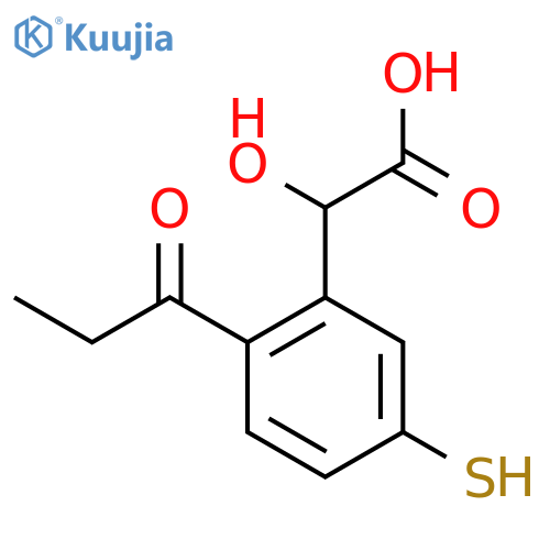 5-Mercapto-2-propionylmandelic acid structure
