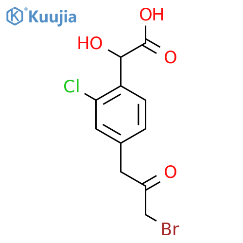 4-(3-Bromo-2-oxopropyl)-2-chloromandelic acid structure