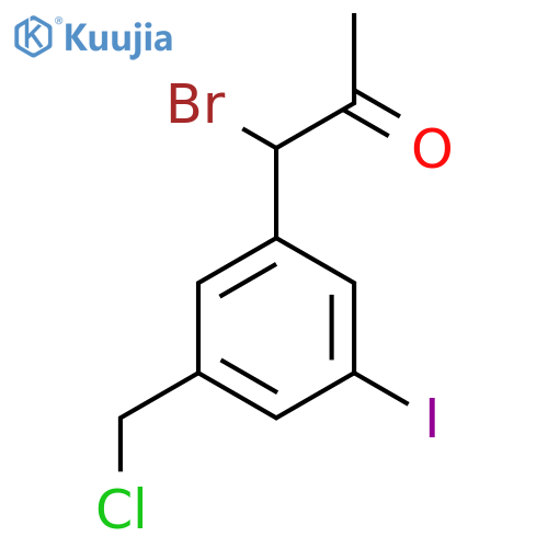 1-Bromo-1-(3-(chloromethyl)-5-iodophenyl)propan-2-one structure