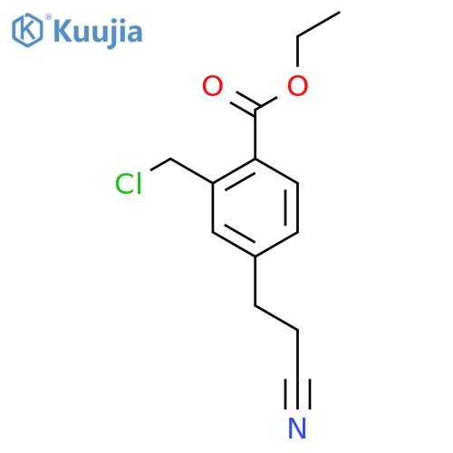 Ethyl 2-(chloromethyl)-4-(2-cyanoethyl)benzoate structure