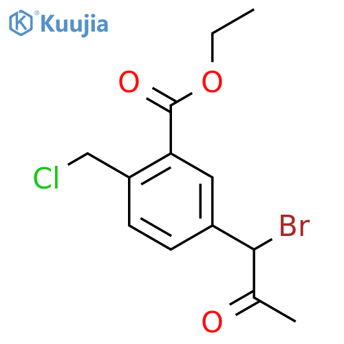 Ethyl 5-(1-bromo-2-oxopropyl)-2-(chloromethyl)benzoate structure