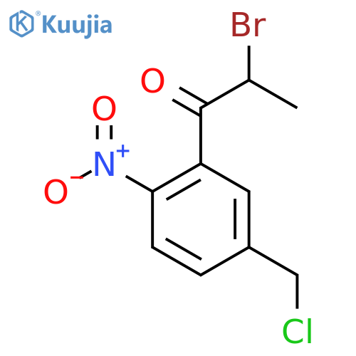 2-Bromo-1-(5-(chloromethyl)-2-nitrophenyl)propan-1-one structure