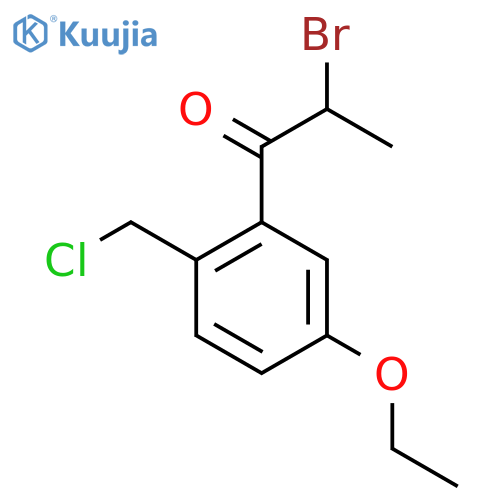 2-Bromo-1-(2-(chloromethyl)-5-ethoxyphenyl)propan-1-one structure