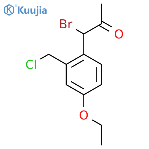 1-Bromo-1-(2-(chloromethyl)-4-ethoxyphenyl)propan-2-one structure
