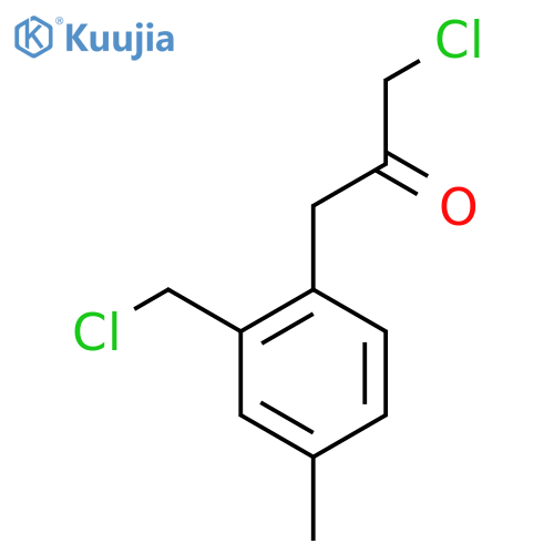 1-Chloro-3-(2-(chloromethyl)-4-methylphenyl)propan-2-one structure