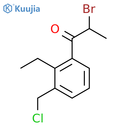 2-Bromo-1-(3-(chloromethyl)-2-ethylphenyl)propan-1-one structure