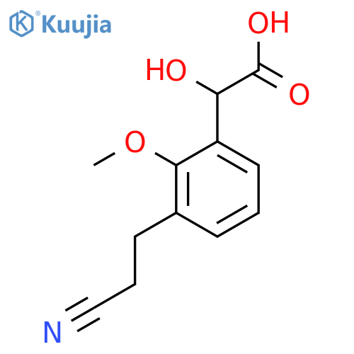 3-(2-Cyanoethyl)-2-methoxymandelic acid structure