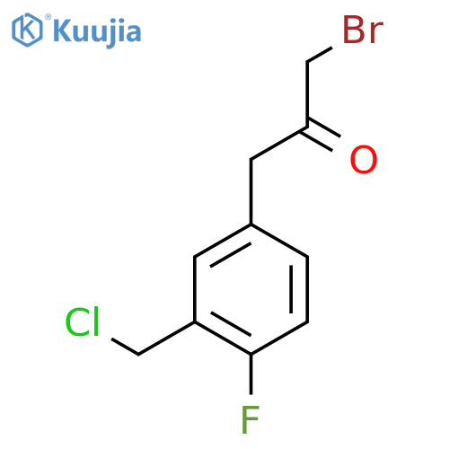 1-Bromo-3-(3-(chloromethyl)-4-fluorophenyl)propan-2-one structure