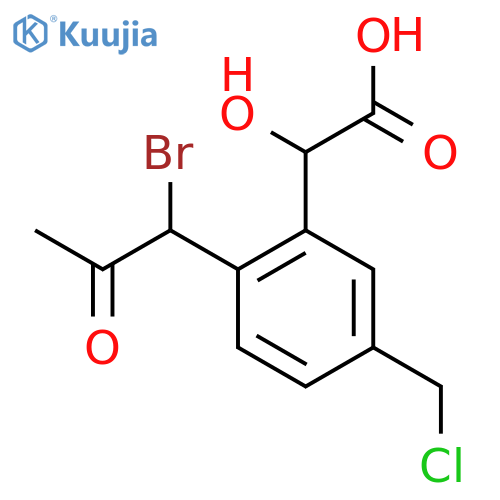 2-(1-Bromo-2-oxopropyl)-5-(chloromethyl)mandelic acid structure