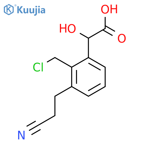 2-(Chloromethyl)-3-(2-cyanoethyl)mandelic acid structure