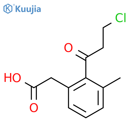 2-(3-Chloropropanoyl)-3-methylphenylacetic acid structure