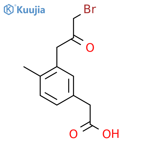 3-(3-Bromo-2-oxopropyl)-4-methylphenylacetic acid structure
