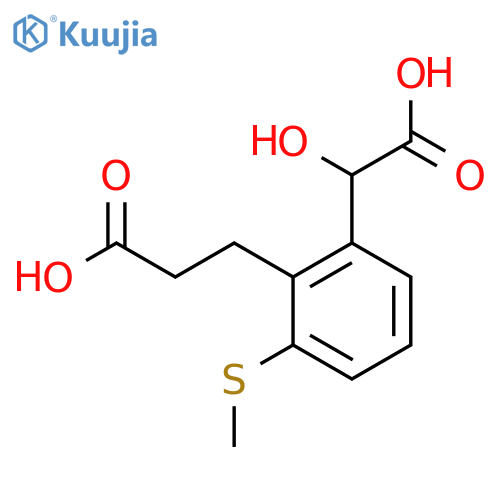 2-(2-Carboxyethyl)-3-(methylthio)mandelic acid structure