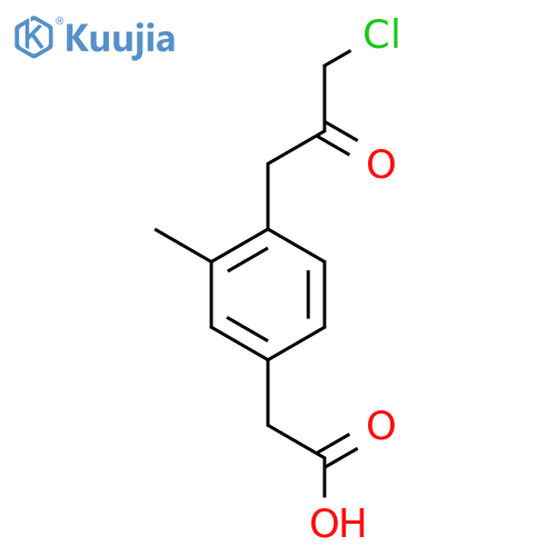 4-(3-Chloro-2-oxopropyl)-3-methylphenylacetic acid structure