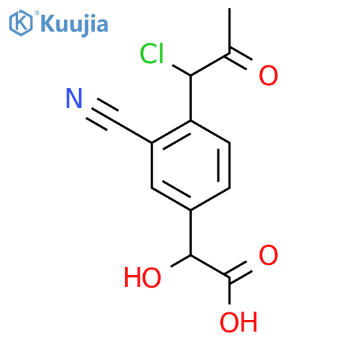 4-(1-Chloro-2-oxopropyl)-3-cyanomandelic acid structure