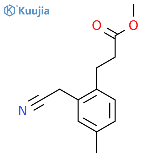 Methyl 3-(2-(cyanomethyl)-4-methylphenyl)propanoate structure