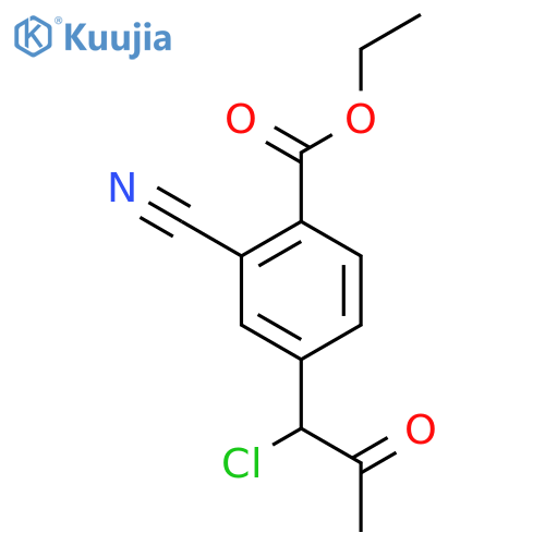 Ethyl 4-(1-chloro-2-oxopropyl)-2-cyanobenzoate structure