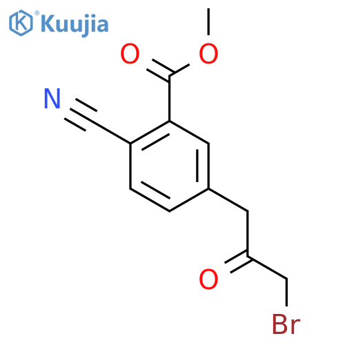 Methyl 5-(3-bromo-2-oxopropyl)-2-cyanobenzoate structure