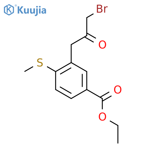 Ethyl 3-(3-bromo-2-oxopropyl)-4-(methylthio)benzoate structure