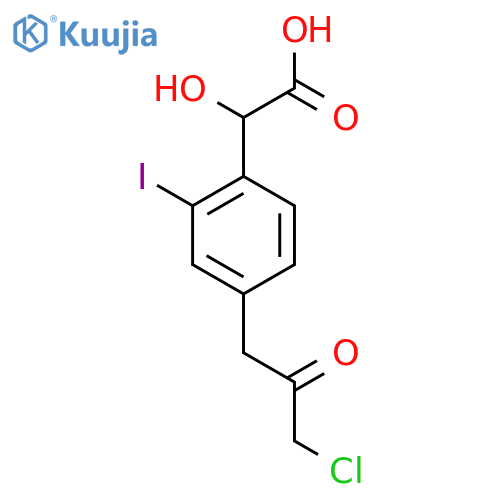 4-(3-Chloro-2-oxopropyl)-2-iodomandelic acid structure