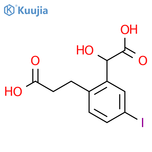 2-(2-Carboxyethyl)-5-iodomandelic acid structure