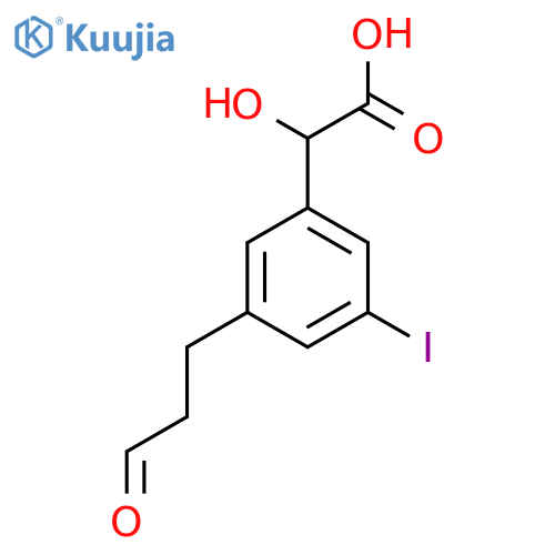 3-Iodo-5-(3-oxopropyl)mandelic acid structure