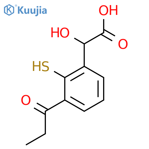 2-Mercapto-3-propionylmandelic acid structure
