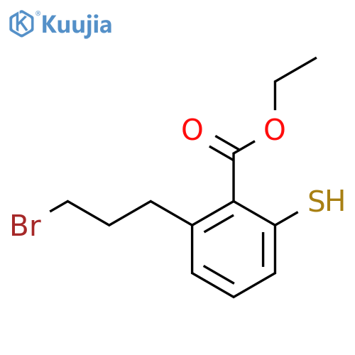Ethyl 2-(3-bromopropyl)-6-mercaptobenzoate structure