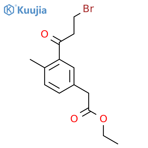Ethyl 3-(3-bromopropanoyl)-4-methylphenylacetate structure